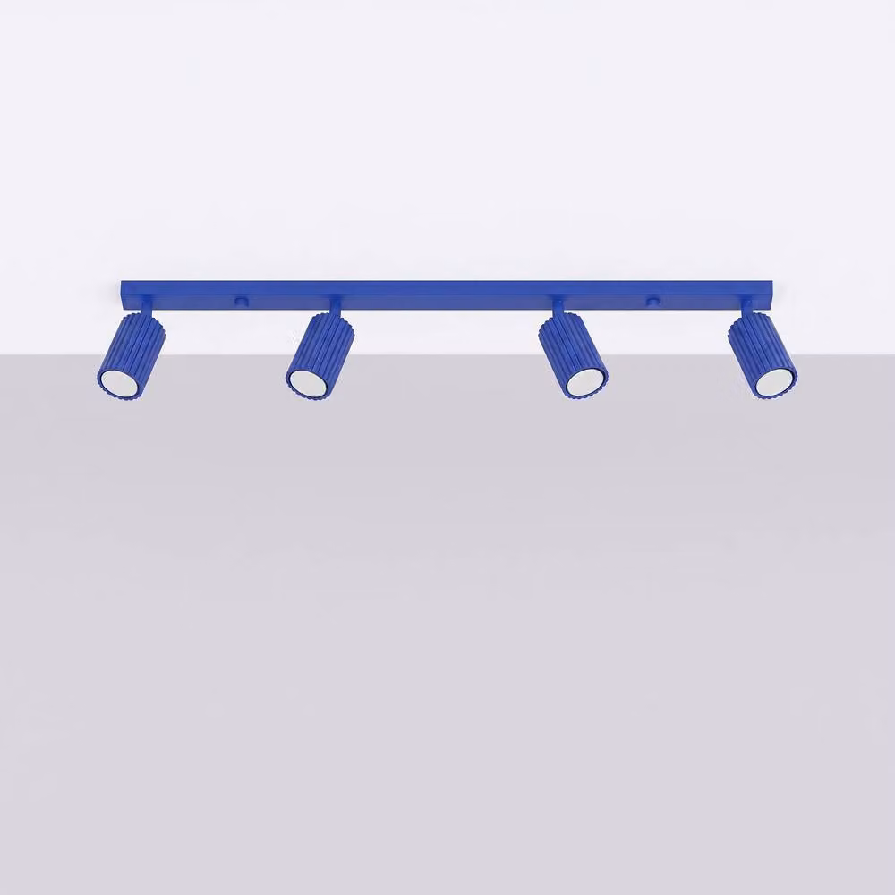 Sollux Lighting minimalist Cobalt Blue 4-Light Ceiling Bar Lamp W/D/H: 81 x 16.5 x 6.5 cm – 2