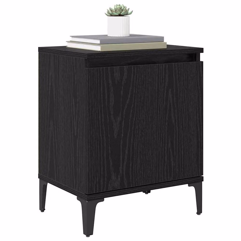 Berkfield Home Black Oak Nightstand, Black, W/D/H: 40 x 30 x 50 cm – 3