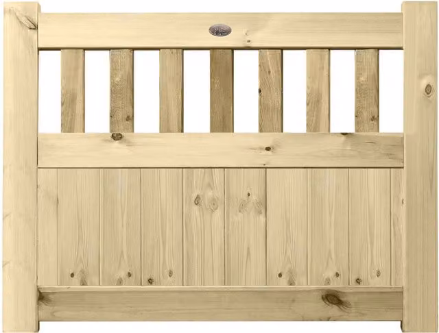 Premier Garden Supplies URBAN Interlocked Tongue Groove Pressure Treated Garden Gate with Picket Pale Top, W: 90 cm, H: 120 cm