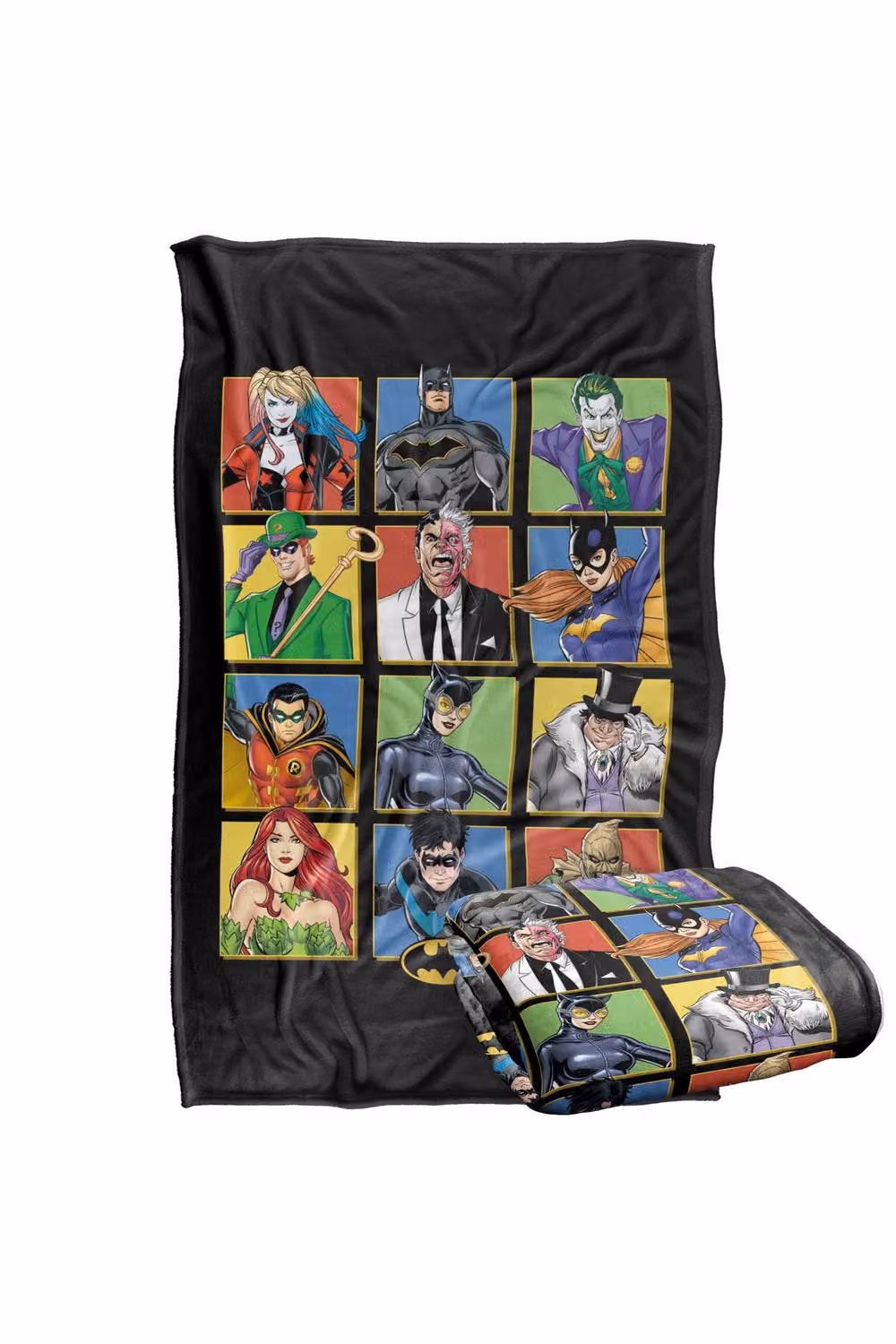 Warner Bros. Batman Character Squares Super Soft Fleece Throw Blanket, Multicolour, W: 127 cm x H: 152.4 cm – 6