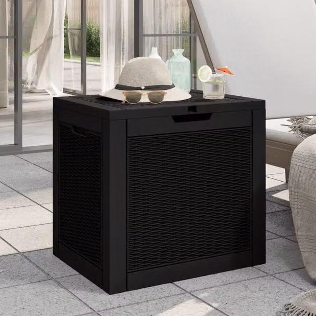 Berkfield Home Garden Storage Box in Black Plastic, W/D/H: 55.5 x 43 x 53 cm – 1