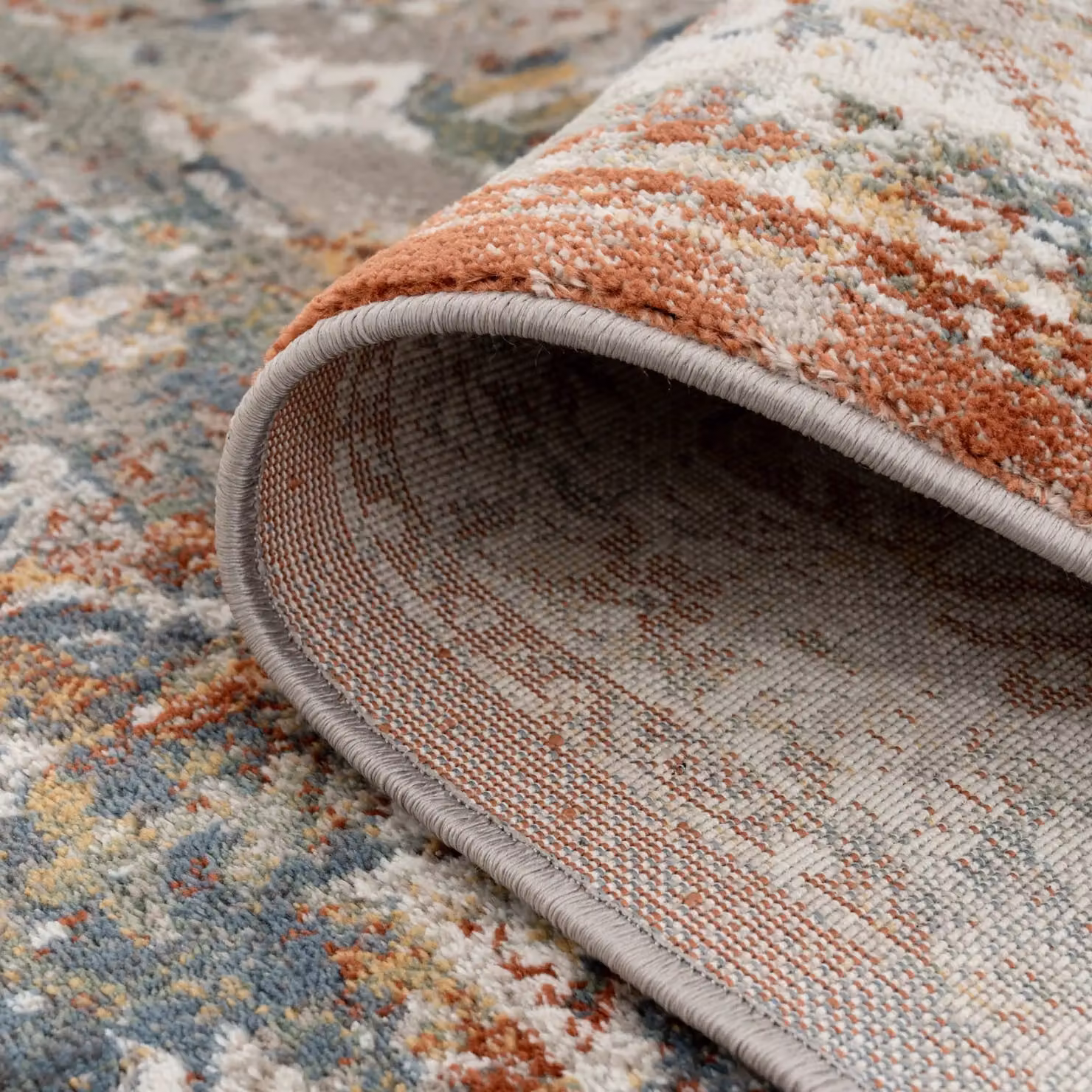 Kukoon Abstract Vintage Area Rug in Beige, Blue and Multicolour, W: 80 cm, L: 150 cm – 3