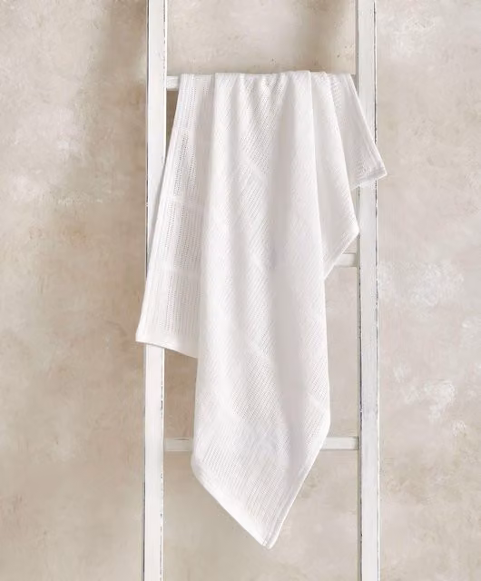 Mamas & Papas White Geometric Baby Blanket