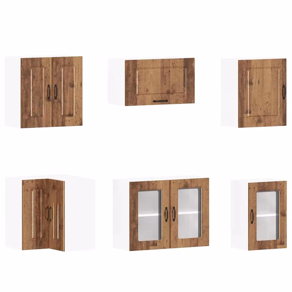 Berkfield Home Kalmar 11 Piece Rustic Kitchen Cabinet Set in Brown Old Wood Engineered Wood – 3