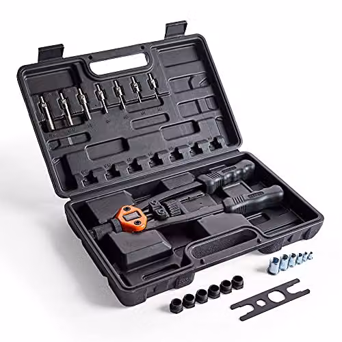 VonHaus Black Rivet Nut Gun Set with 150 Assorted Rivnuts and 7 Metric Mandrels (M3 to M12) and Carrying Case – 4