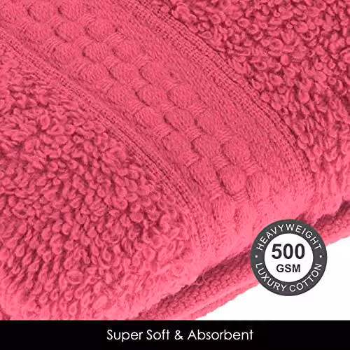Homescapes 4 Piece Raspberry Pink Turkish Cotton Towel Set, 500 GSM – 2