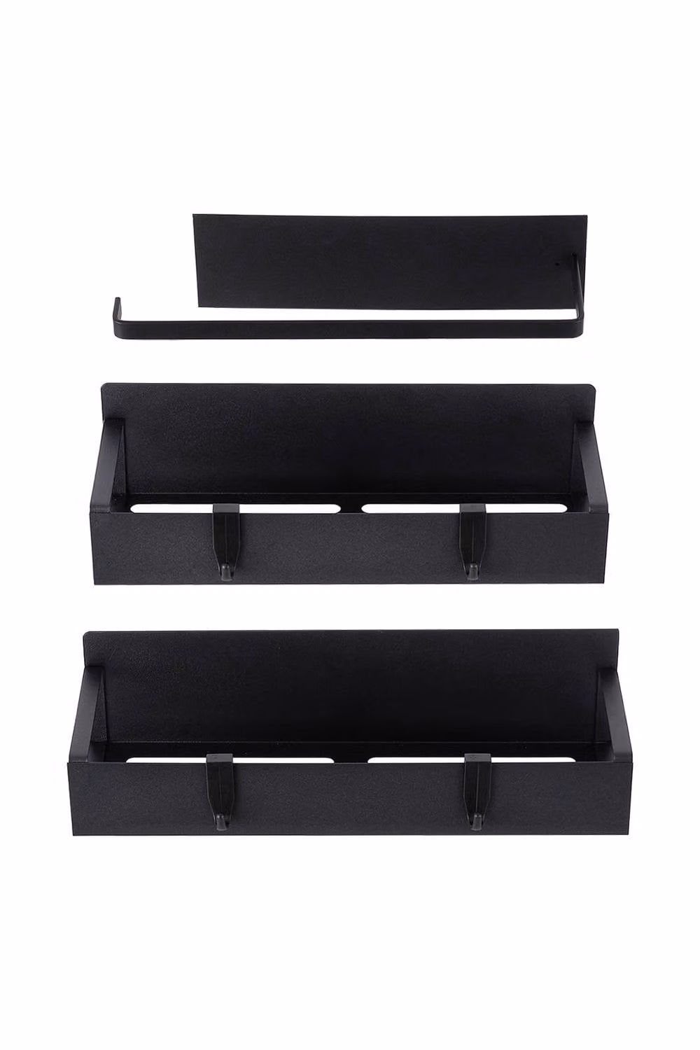 Garden Sanctuary 2-Pack Metal Magnetic Fridge Spice Racks with Paper Towel Holder in Black – 2