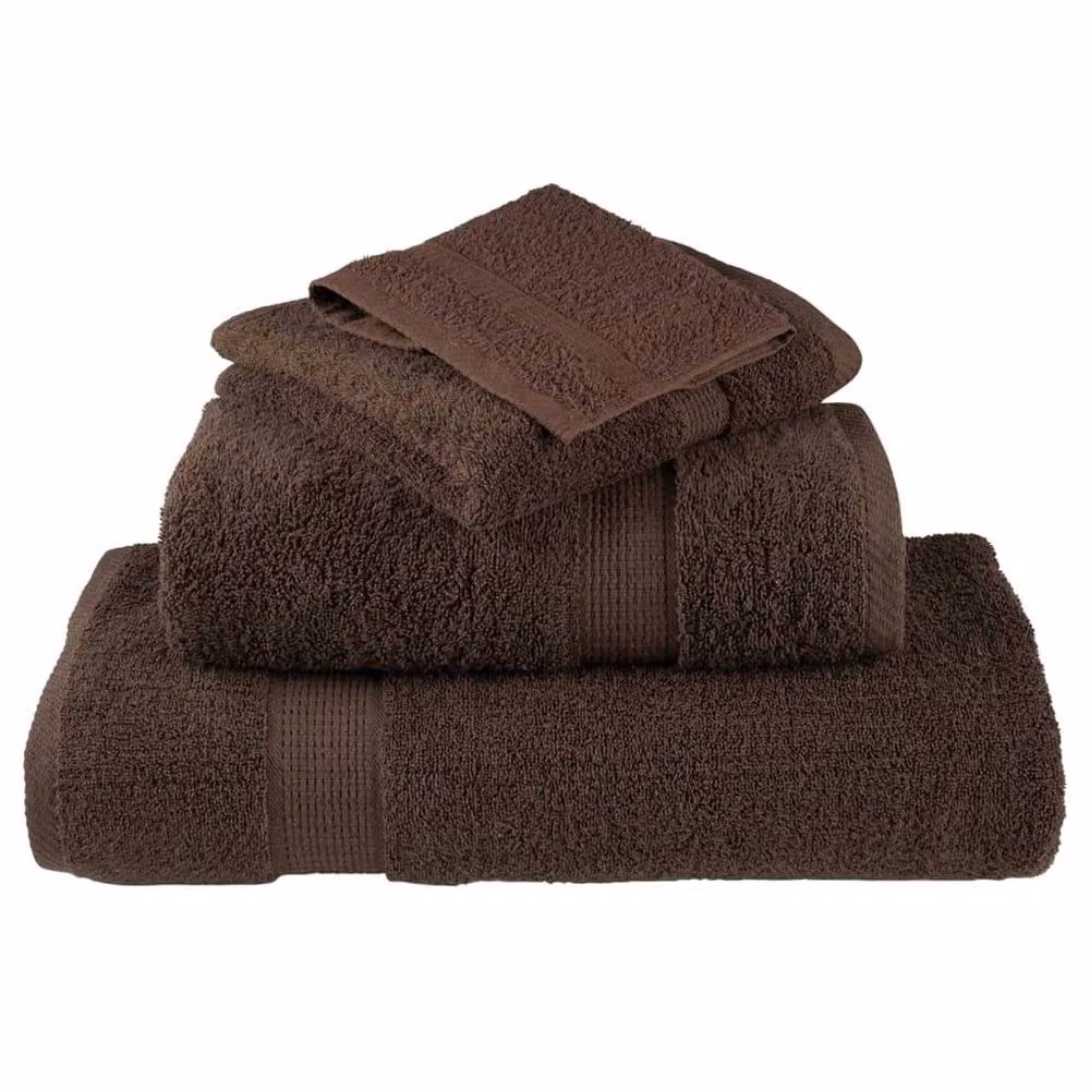 Berkfield Home SOLUND Premium Cotton Terry Soap Towels, Brown, 4 Pack, W/D/H: 30 x 30 cm, 600gsm – 4