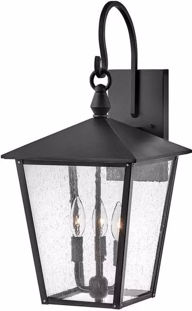 Hinkley Huntersfield Black Outdoor Wall Lantern with Transparent Glass IP44 – 1