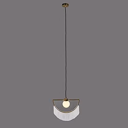 ValueLights Jupiter Modern Gold and White Glass Sphere Pendant Light – 2