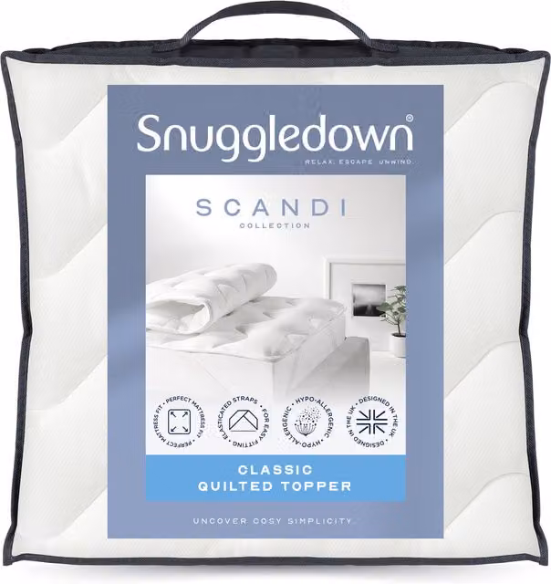 Snuggledown Scandi Knitted Mattress Topper in White