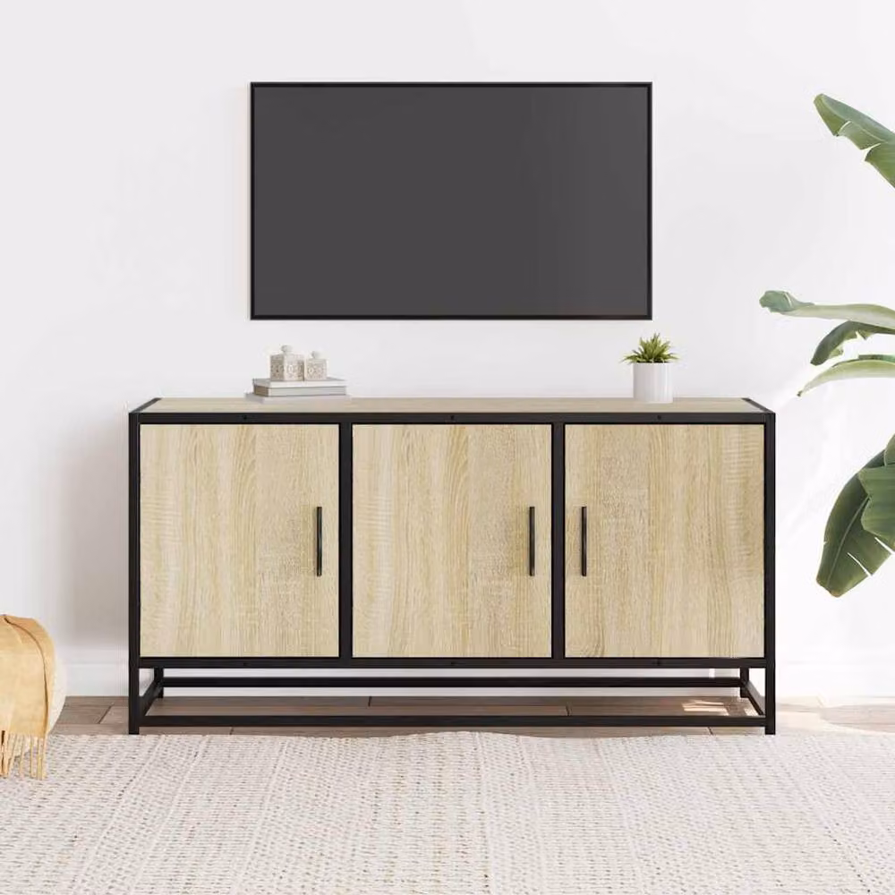 Berkfield Home Sonoma Oak TV Cabinet in Brown, W/D/H: 100 x 35 x 50 cm – 2