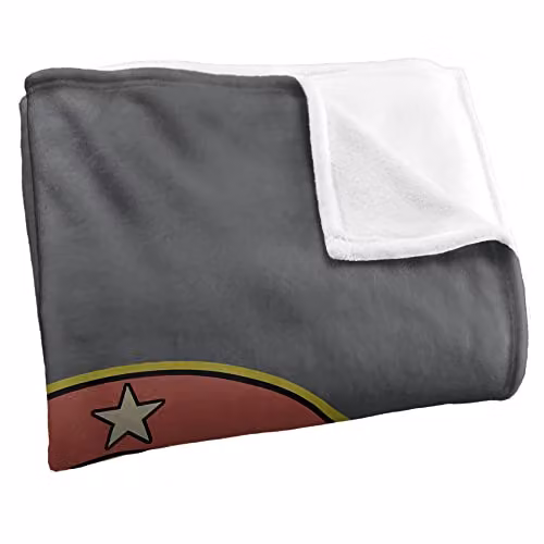 Logovision Wonder Woman Vintage Emblem Super Soft Fleece Throw Blanket in White and Multicolour, W/D/H: 152 x 127 cm – 2