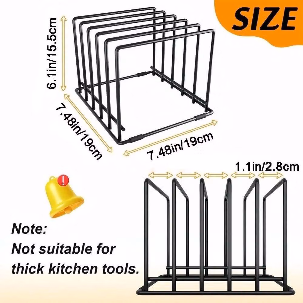 KORVIXA Black Metal Space Saving Pan Storage Rack – 2