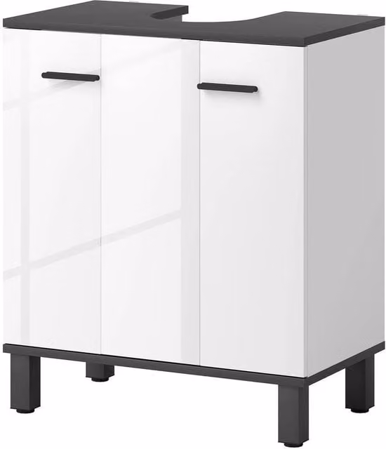 Kelvenix High Gloss White Freestanding Under Sink Bathroom Cabinet W/D/H: 70 x 60 x 34 cm – 1