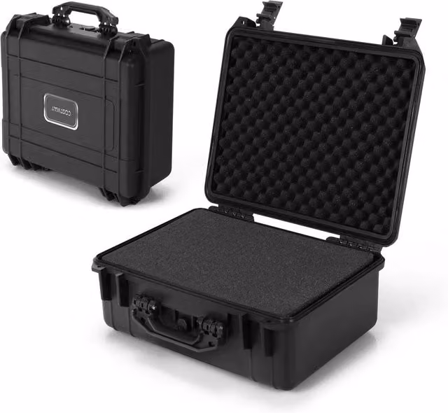 Costway Waterproof Hard-Shell Dry Box with Inserts, Black, W: 34 cm, D: 31 cm, H: 16 cm