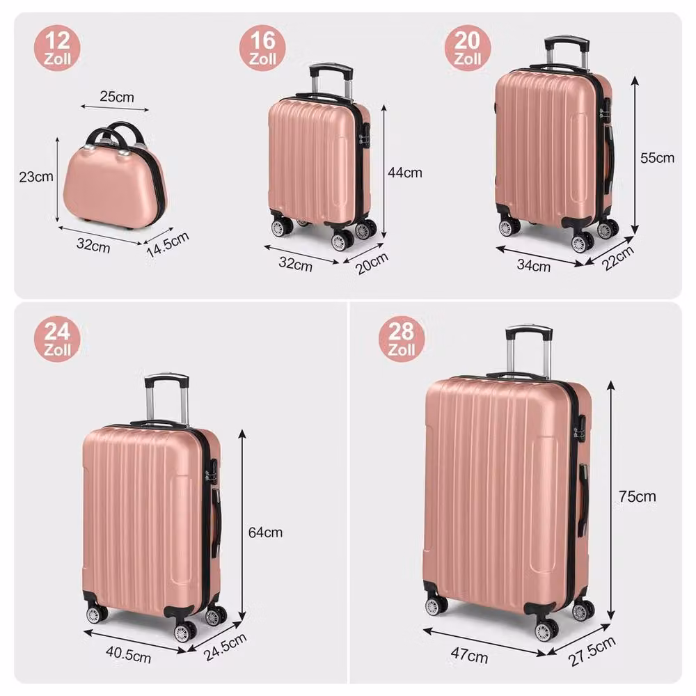 NESTLUNE ABS Hard Shell Cabin Suitcase in Rose, W/D/H: 100 x 15 cm – 2