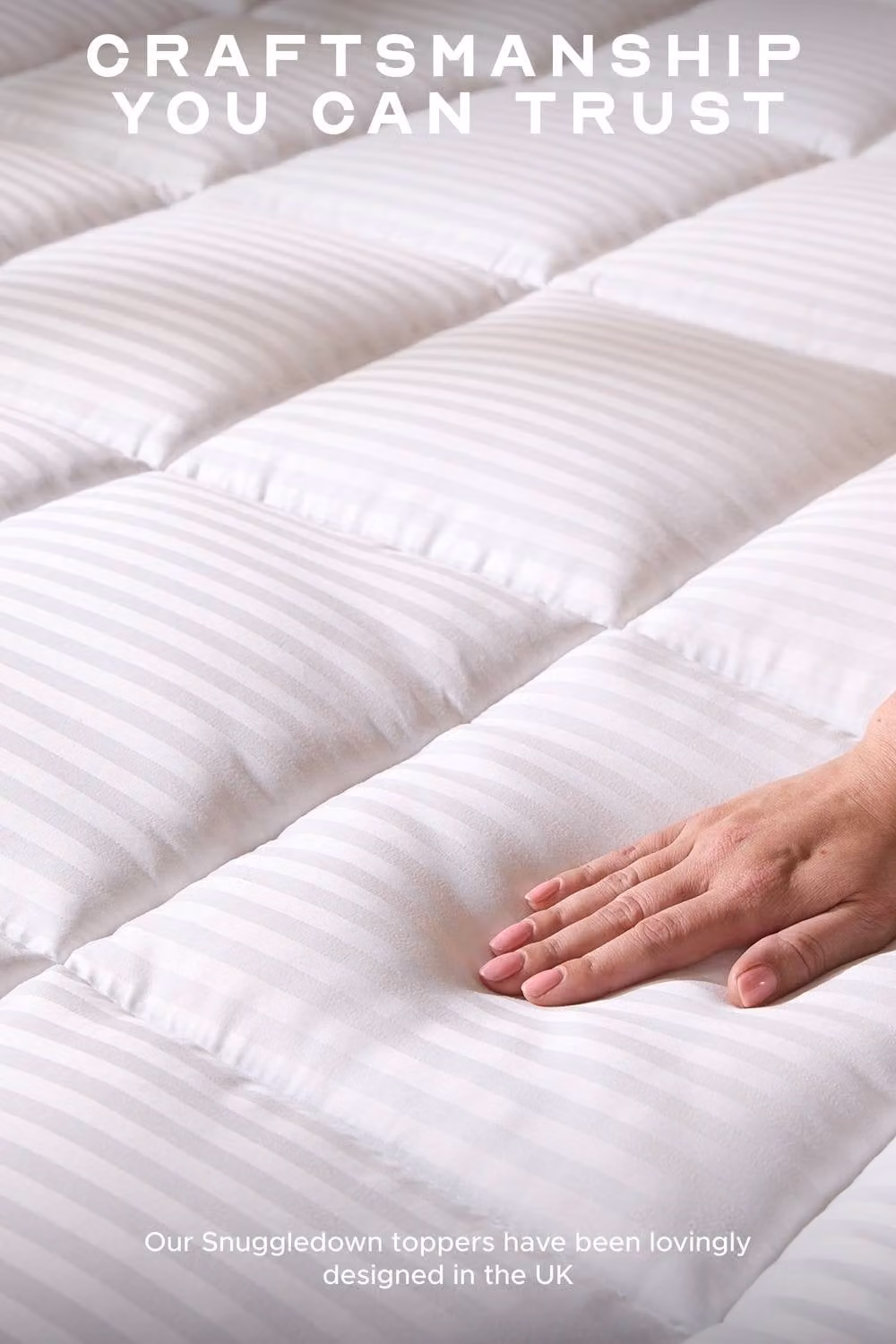 Snuggledown White Hotel Mattress Topper, 10 cm Depth, Double 140 x 200 cm – 6