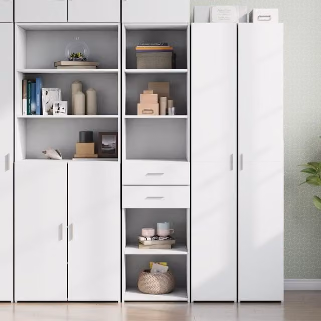 Berkfield Home Modern White Matt Highboard W/D/H: 45 x 42.5 x 185 cm – 1