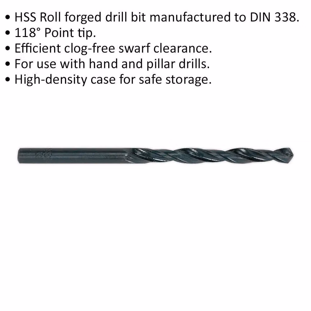 Loops 10 Pack 3/16 Inch Roll Forged HSS Twist Drill Bits in Black and Multicolour – 2