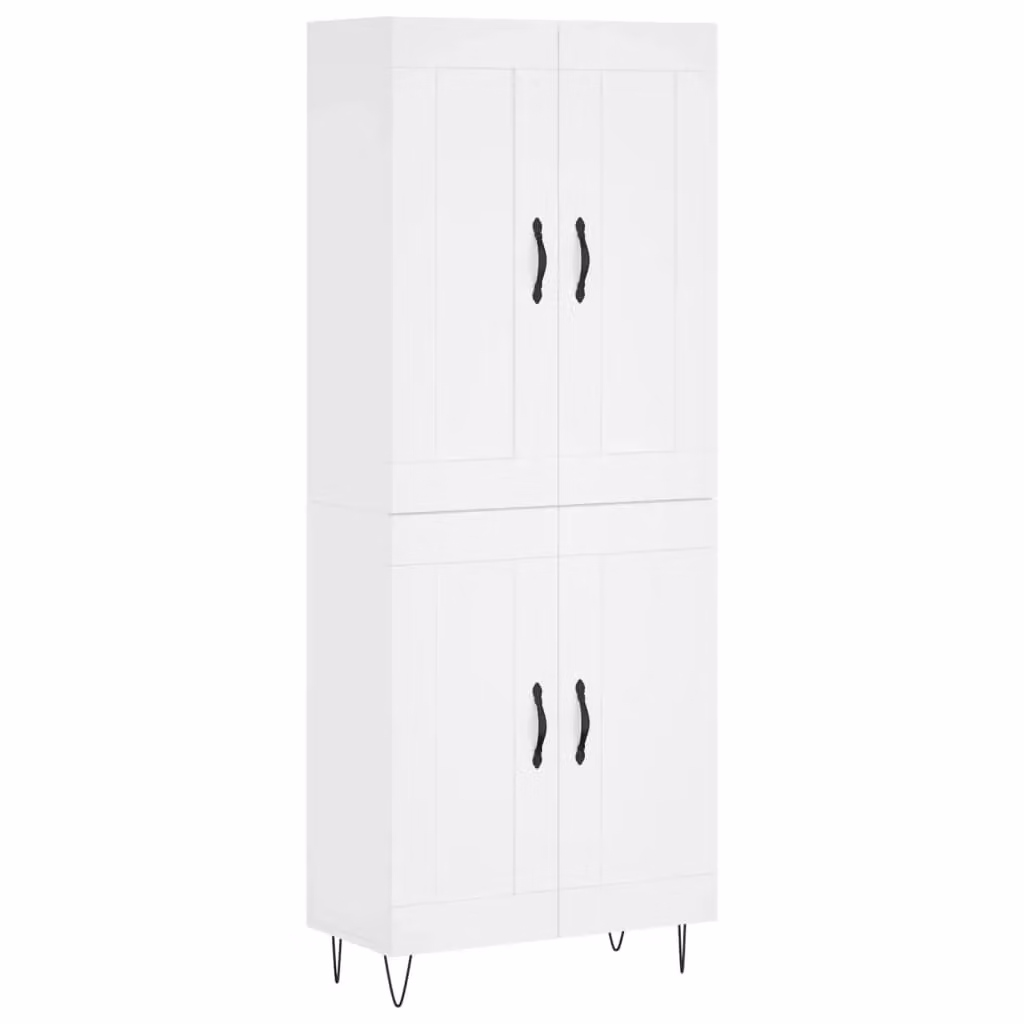 Berkfield Home Modern White Highboard with Hinged Doors and Internal Shelves W/D/H: 69.5 x 34 x 180 cm – 2
