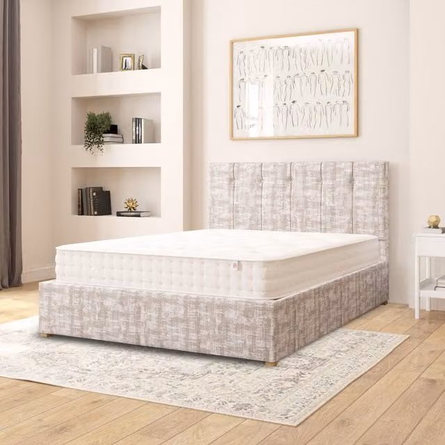 Aspire Hepburn Upholstered Ottoman Storage Bed in Grey Distressed Velvet, W/D/H: 180 x 200 cm
