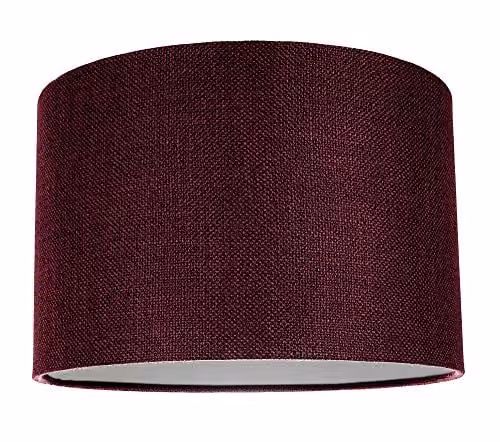 Happy Homewares Modern Purple Fabric and Metal Cylinder Drum Lampshade, Diameter: 30.48 cm