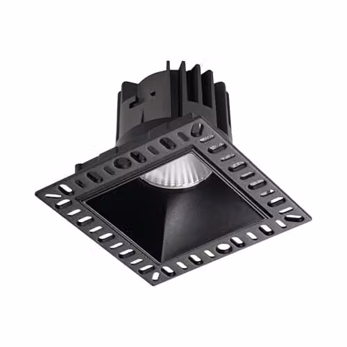 Ideal Lux Game Trimless Square Recessed LED Downlight, Black, 1100Lm, 3000K