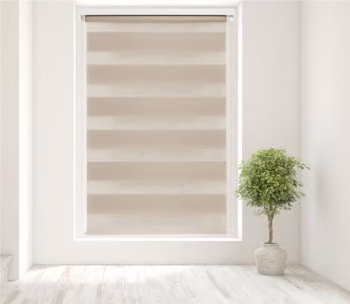 Caecus Day and Night Blind in Taupe and Beige, W: 180 cm, H: 210 cm