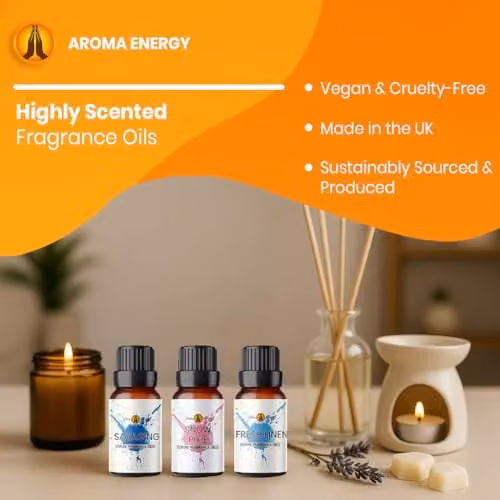 Aroma Energy For Her Inspired Fragrance Oil Gift Set, 5 x 10ml Multicolour Refills for Diffusers, Wax Melts, Soap and Candle Making