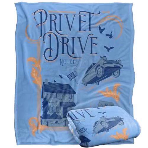LOGOVISION Harry Potter Privet Drive Super Soft Silky Touch Fleece Throw Blanket, Multicolour, W: 152.4 cm x L: 152.4 cm – 1