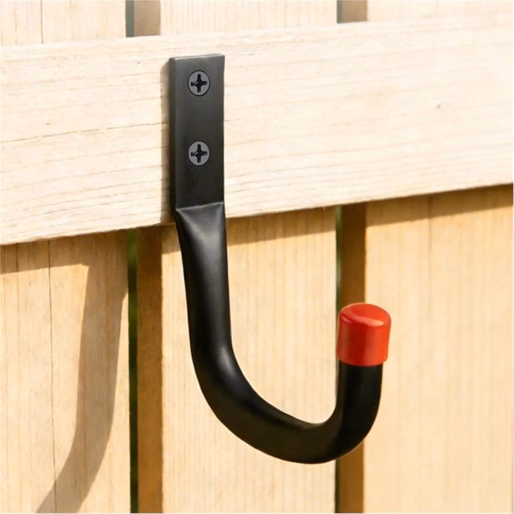 VOGREX 6 Pack Heavy Duty Steel Wall Mounted Garage Storage Hooks in Black – 4