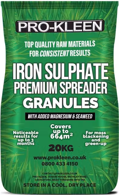 ProKleen Iron Sulphate Spreader Granules for Lawn, 20kg – 1