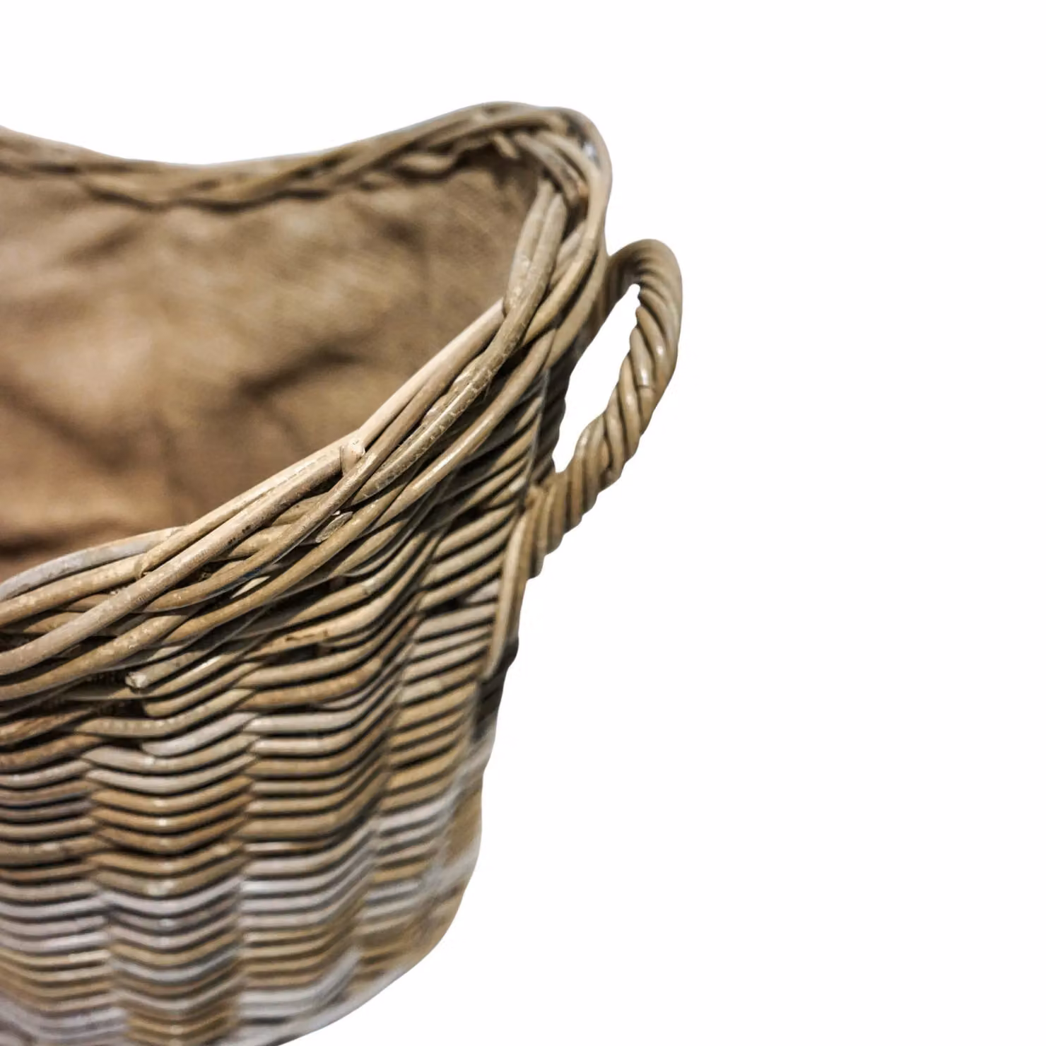 Ivyline Wicker Log Basket in Natural Beige with Handles, W: 55 cm, H: 39 cm – 3