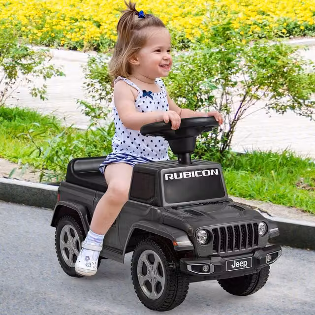Costway Licensed Jeep Ride On Push Car in Grey