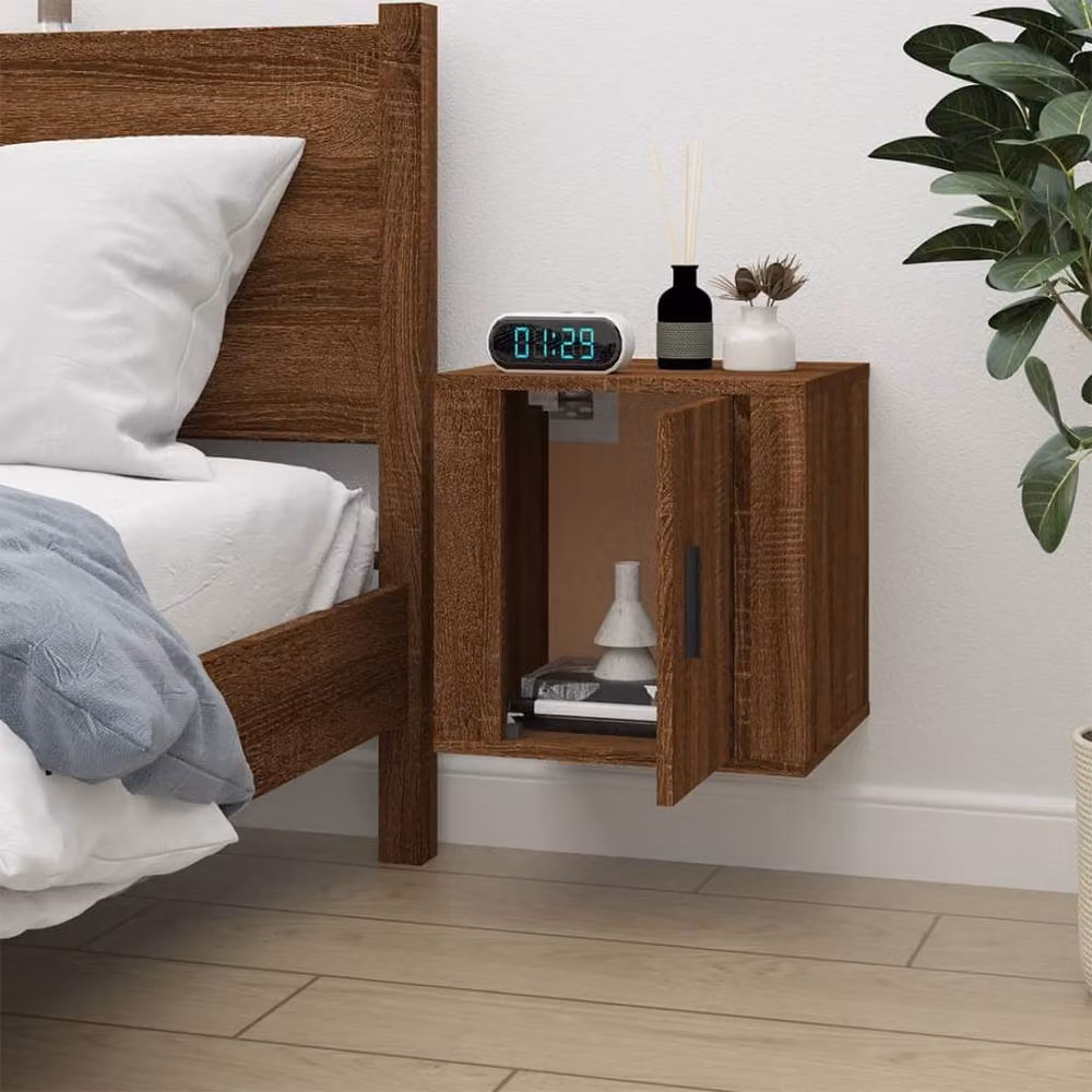 Berkfield Home Wall Mounted TV Cabinet in Brown Oak, W: 40 cm, D: 34.5 cm, H: 5 cm – 4