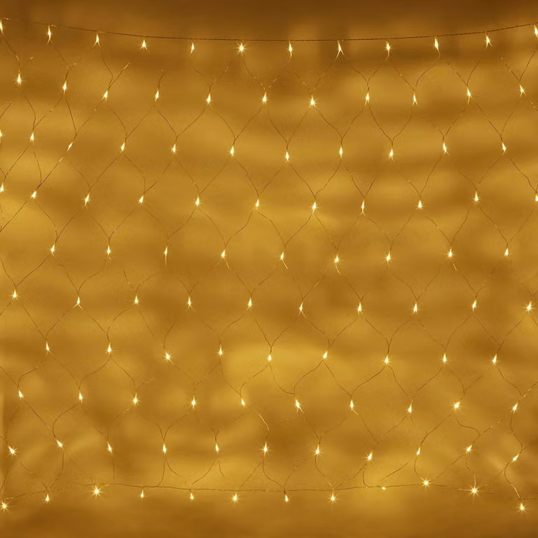 Essential Connect Warm White LED Net Lights with Clear Cable, W 6 m x H 1.5 m