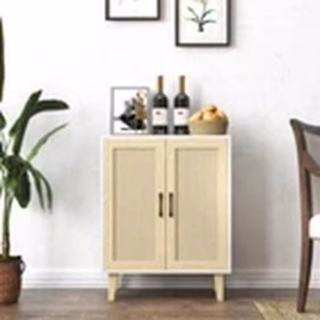 EONLION White Wooden Sideboard Buffet Storage Cabinet and TV Stand – 1