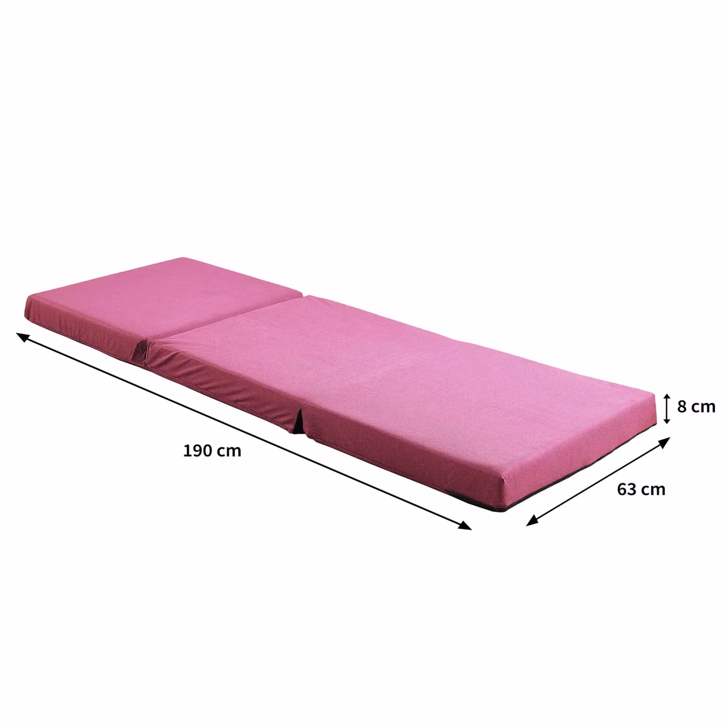 Rest Relax Badenia Visco Therapy Folding Z Bed Futon Mattress, Small Single, Pink, Depth: 8 cm – 2
