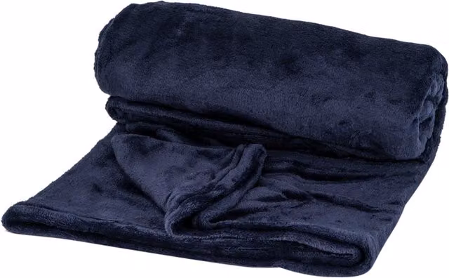 Divante Supersoft Fleece Throw in Navy Blue, Extra Large