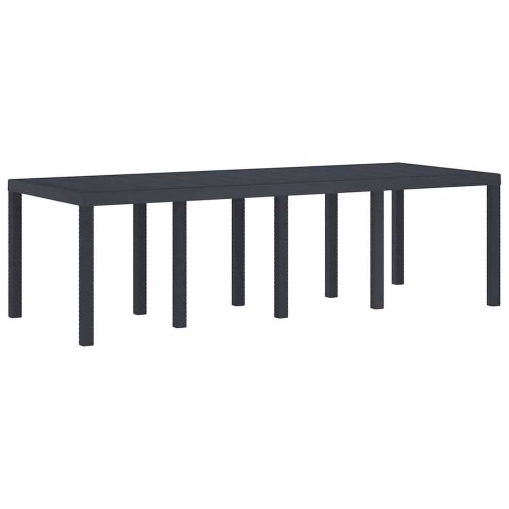 Berkfield Home Anthracite Extendable Poly Rattan Garden Table in Dark Grey W/D/H: 250 x 100 x 73 cm – 2