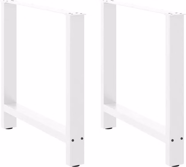Berkfield Home Steel Coffee Table Legs, White, 2 Pieces, H: 72-73 cm, W: 80 cm