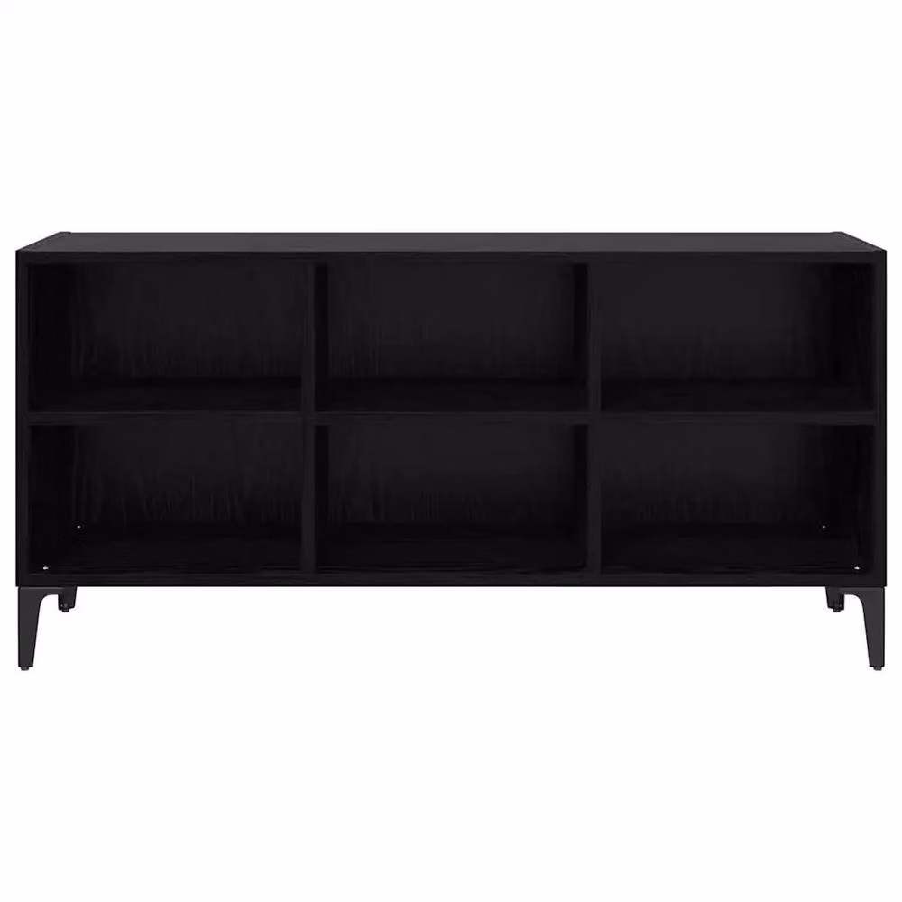EONLION Rustic Black Wood TV Cabinet Set with Media Compartments, Width: 100 cm – 5