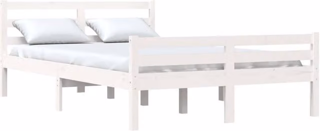 Berkfield Home Beautiful Bed Frame in White Solid Pine Wood, W/D/H: 140 x 200 x 69.5 cm – 1