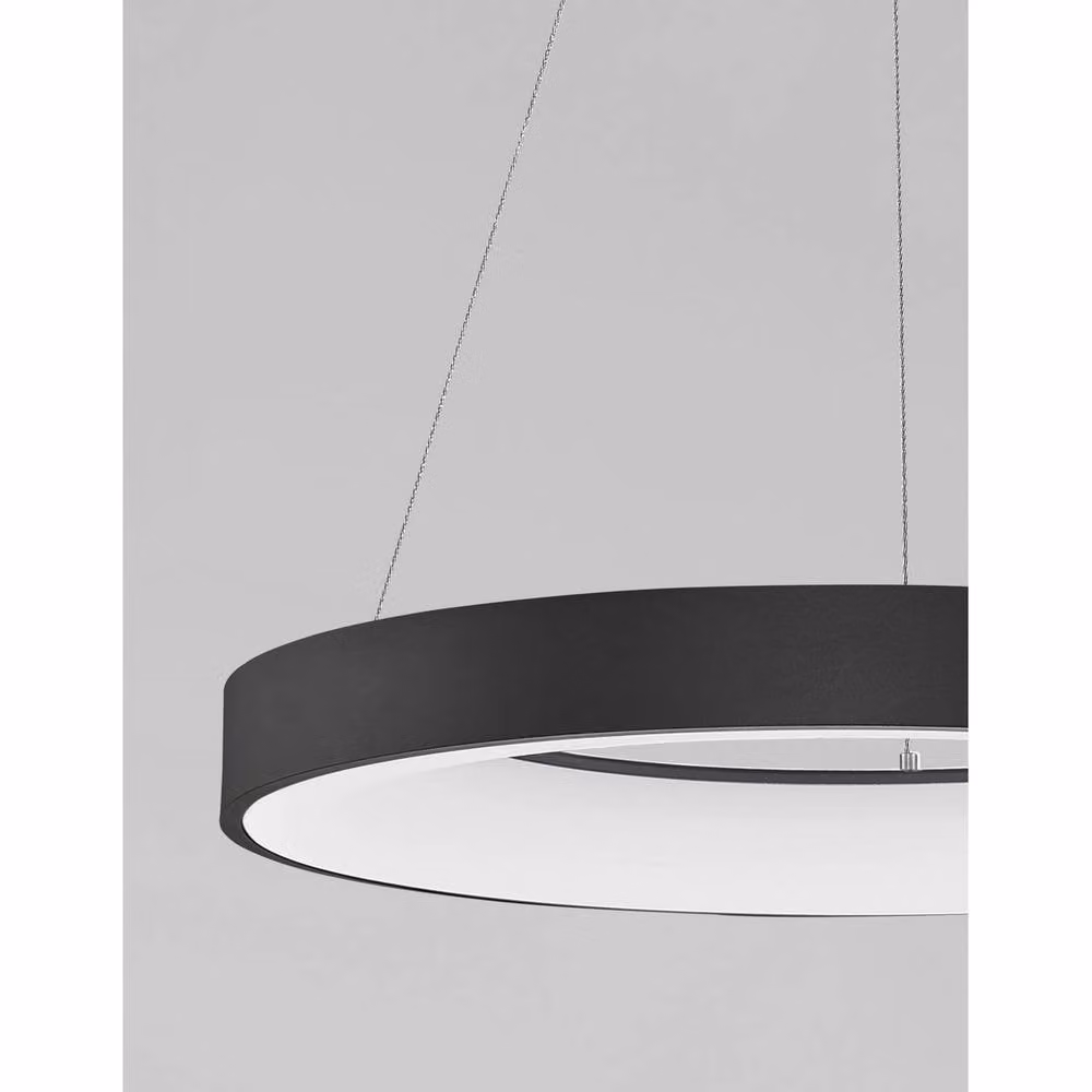 Nova Luce Rando Thin LED Pendant Light, Black, 60 cm, 50W, 3250 Lm, 3000K – 2