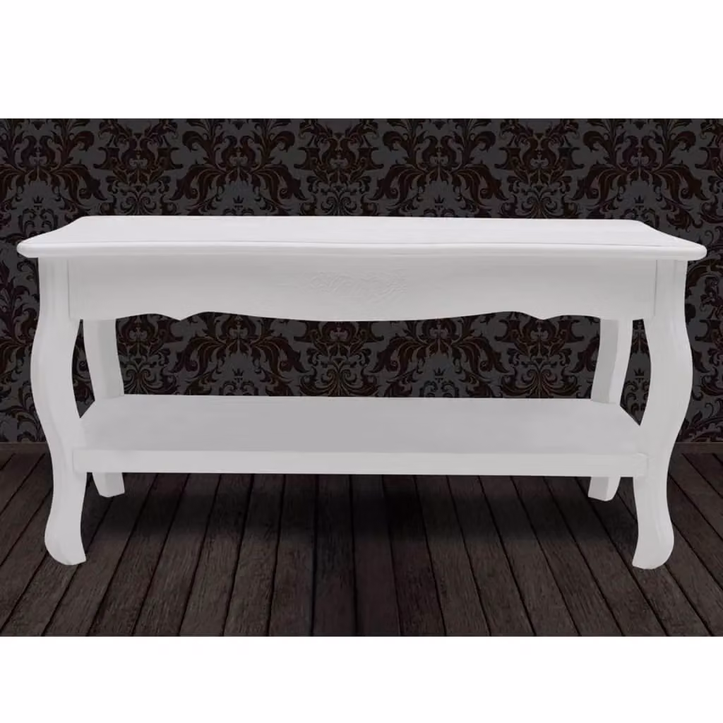 Berkfield Home Two-Tier Rectangular Coffee Table in White Lacquered MDF and Wood – 4