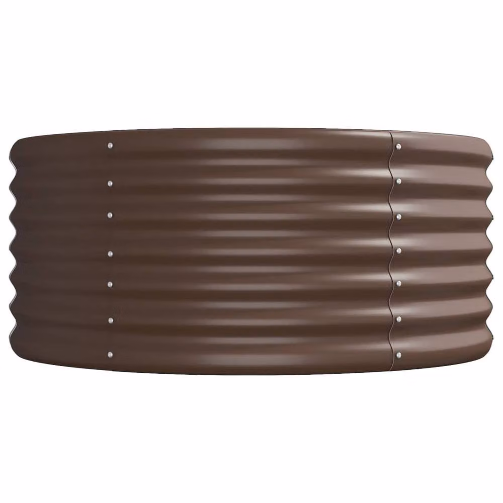 Berkfield Home Garden Powder-coated Steel Raised Bed in Brown, W/D/H: 224 x 80 x 36 cm – 4