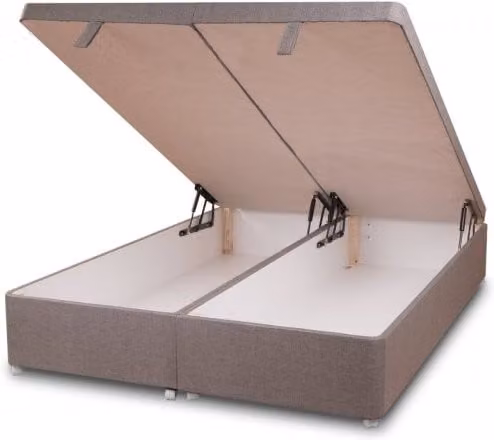Sweet Dreams Artisan Front Opening Ottoman Divan Base, Grey Fabric, W/D/H: 180 x 200 x 45 cm