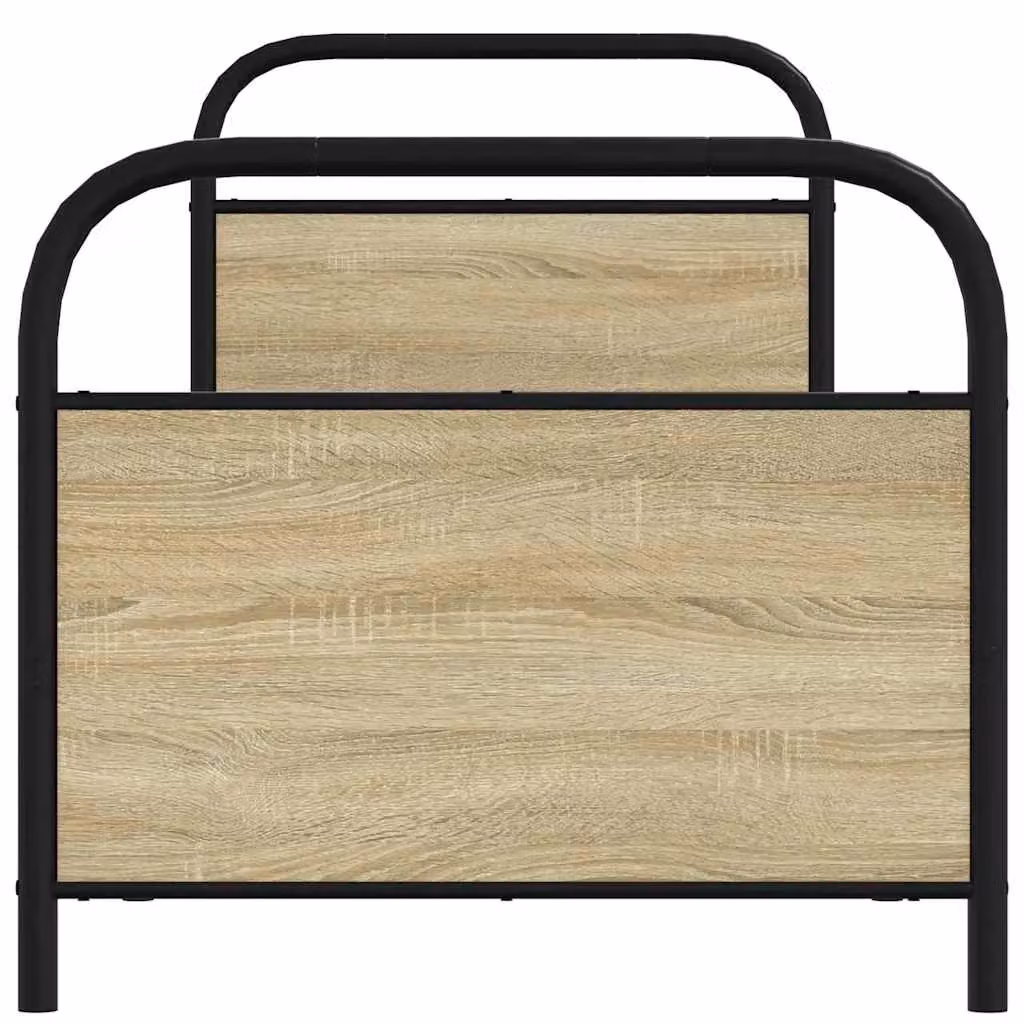 Berkfield Home Small Single Bed Frame in Sonoma Oak and Brown Engineered Wood, W: 75 cm, L: 190 cm – 3