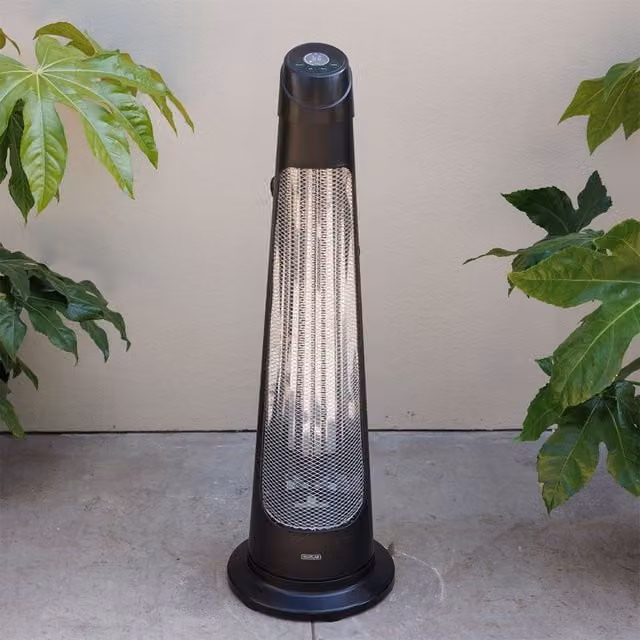 Heatlab IPX4 Electric Quartz Bulb Heater 1.2KW in Black